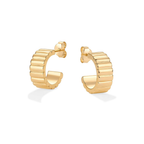 Ridged Earrings in Gold Tone