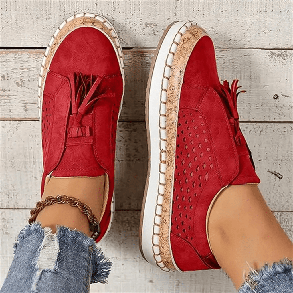 Women's Perforated Slip-On Loafer Trainers
