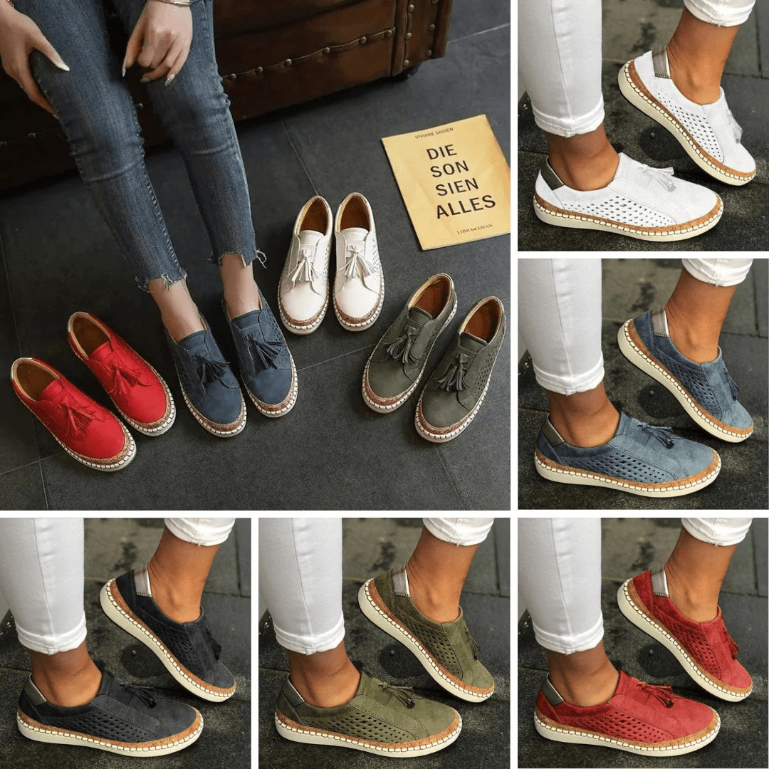 Women's Perforated Slip-On Loafer Trainers