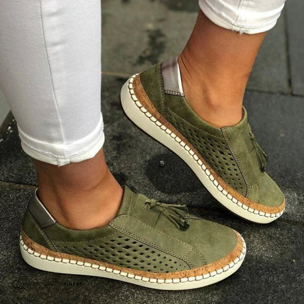 Women's Perforated Slip-On Loafer Trainers