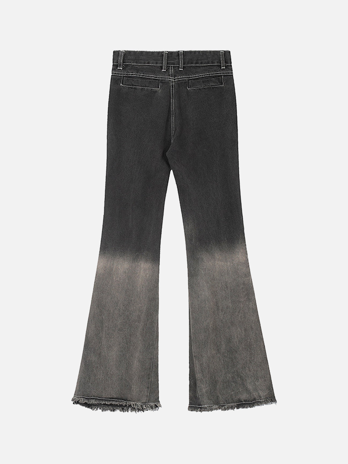Flared jeans met vintage wassing en een beenverlengende lijn