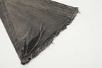 Flared jeans met vintage wassing en een beenverlengende lijn