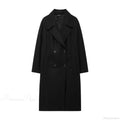 Double-Breasted Coat with a Mao Collar and Lace-Up Detail