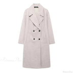 Double-Breasted Coat with a Mao Collar and Lace-Up Detail