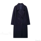 Double-Breasted Coat with a Mao Collar and Lace-Up Detail