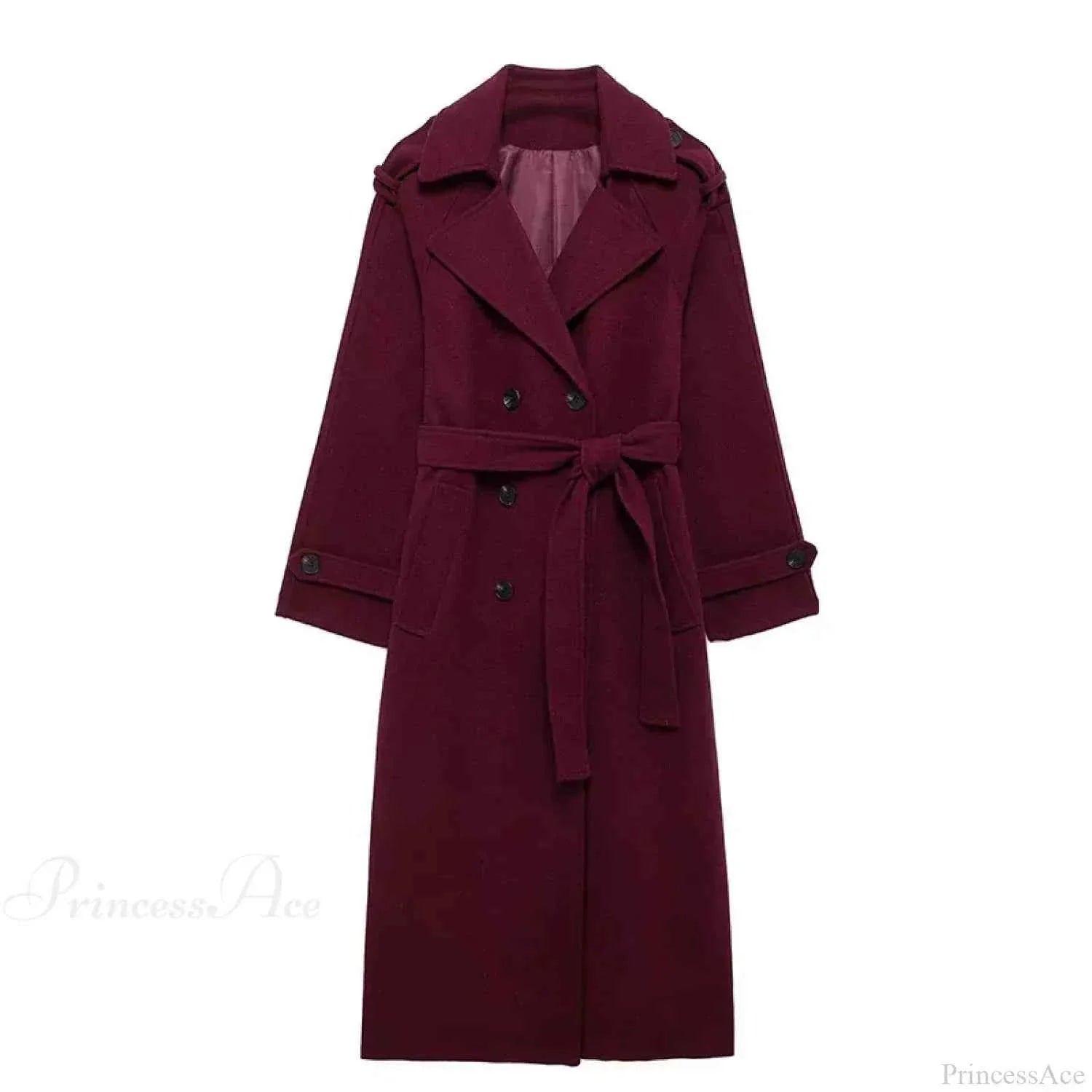 Brushed Longline Coat with Patchwork Panels and Adjustable Band