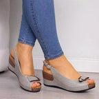 Bow Detail Wedge Sandals