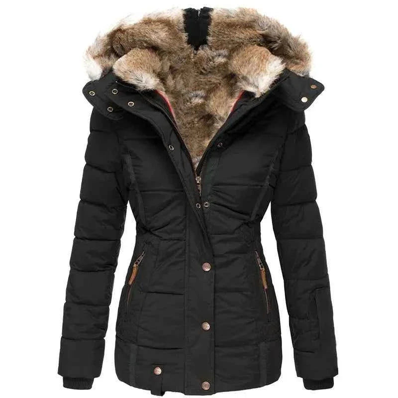 Hooded Winter Parka with Lined Interior and Zip Front