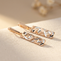 Two-Tone Geometric Cut-Out Bar Earrings
