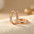 Rose Gold-Tone Pavé Horseshoe Hoop Earrings