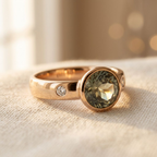 Vintage Aquamarine Blue Zirconia Silver-Plated Ring