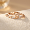 Zirconia Stone Earrings in Two Tones