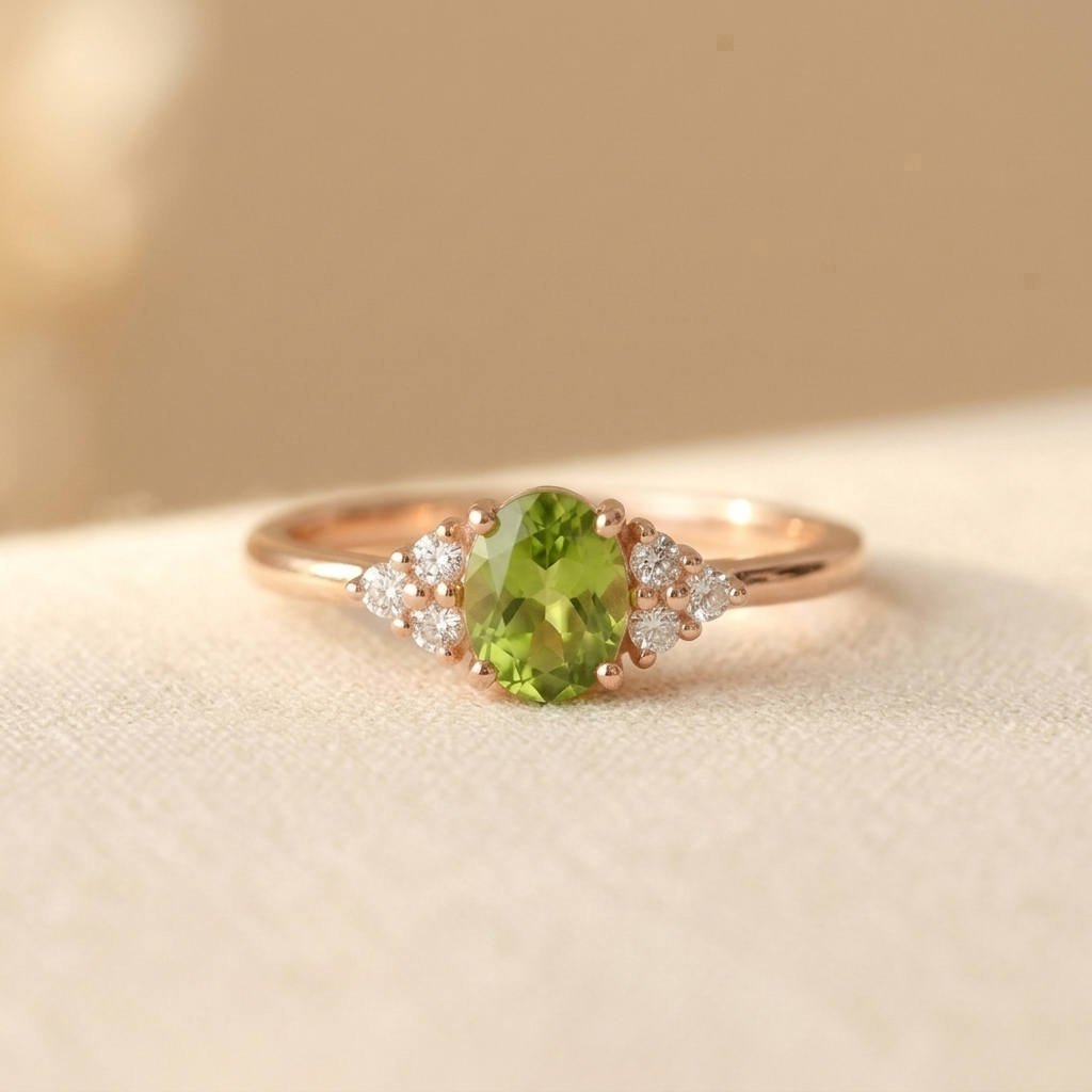 Bohemian Oval Zirconia Rose Gold-Plated Ring