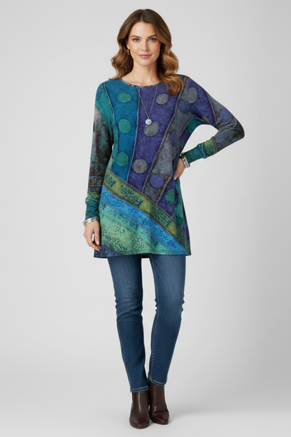 Lorelei Women's Patchwork Long Sleeve Tunic