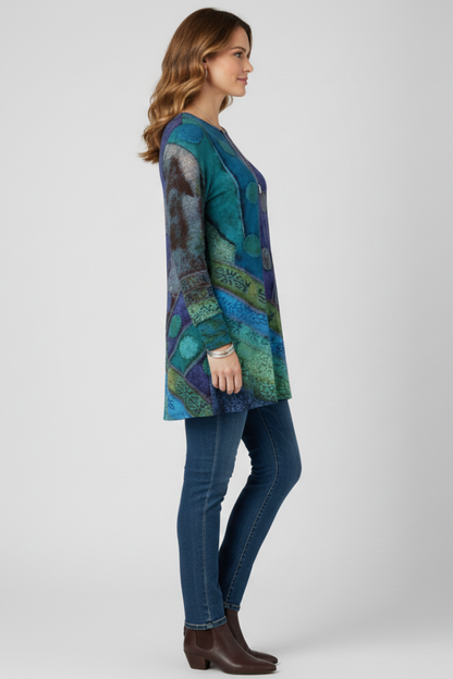 Lorelei Women's Patchwork Long Sleeve Tunic