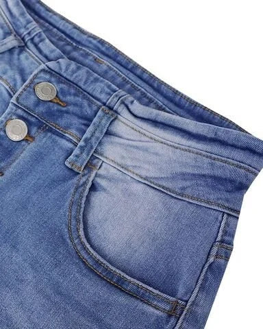 Jeans met hoge, geaccentueerde taille en makkelijke pasvorm