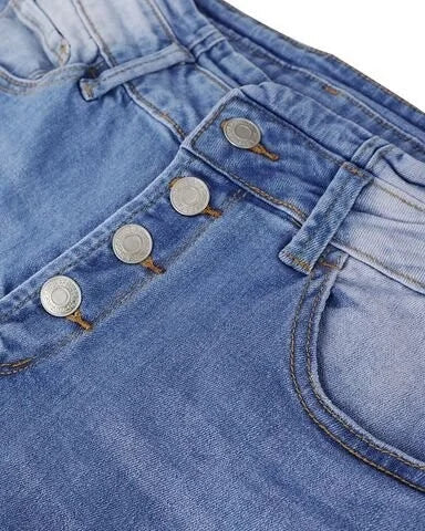 Jeans met hoge, geaccentueerde taille en makkelijke pasvorm