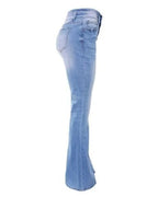 Jeans met hoge, geaccentueerde taille en makkelijke pasvorm