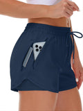 Twee-in-één sportshort met ingebouwde binnenbroek en koord