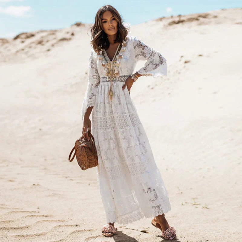 Lace Detail Relaxed Fit Maxi Dress