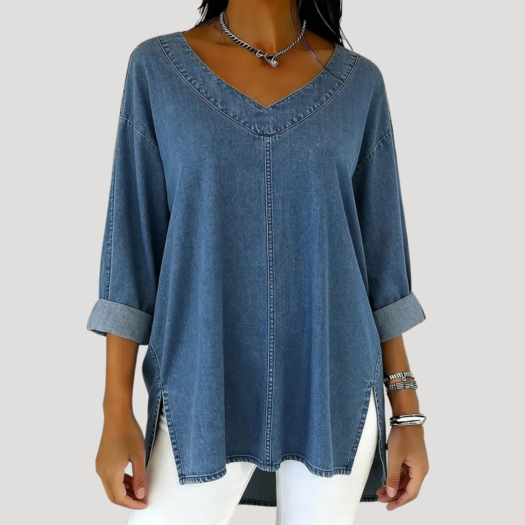 Magnolia Women's V-Neck Relaxed Tunic Top