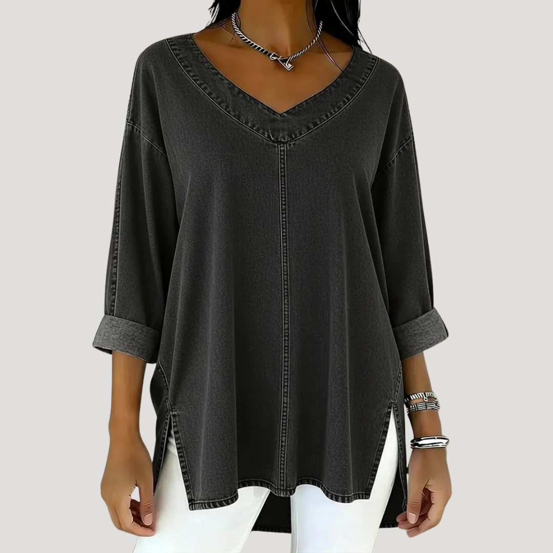 Magnolia Women's V-Neck Relaxed Tunic Top