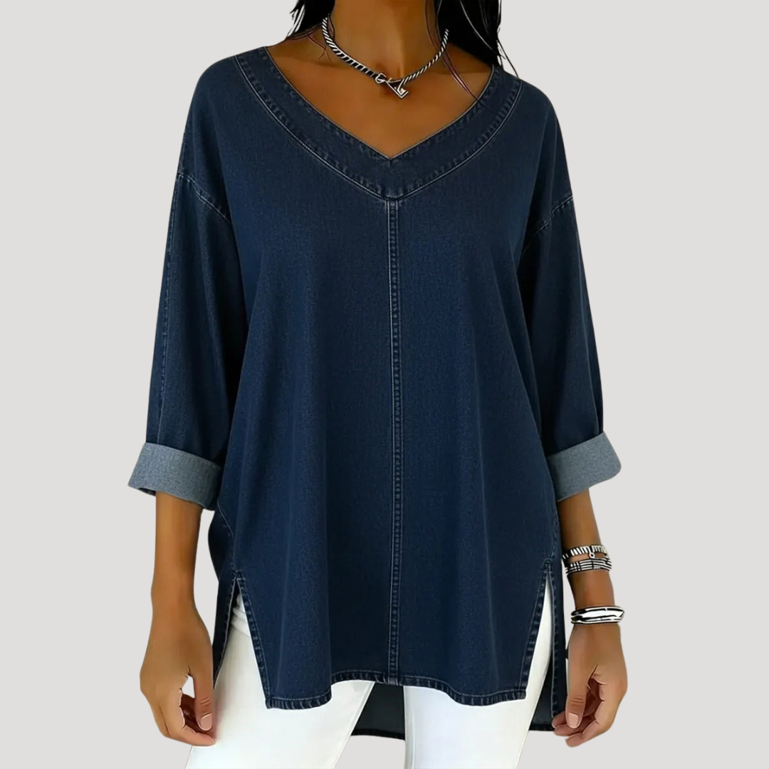 Magnolia Women's V-Neck Relaxed Tunic Top