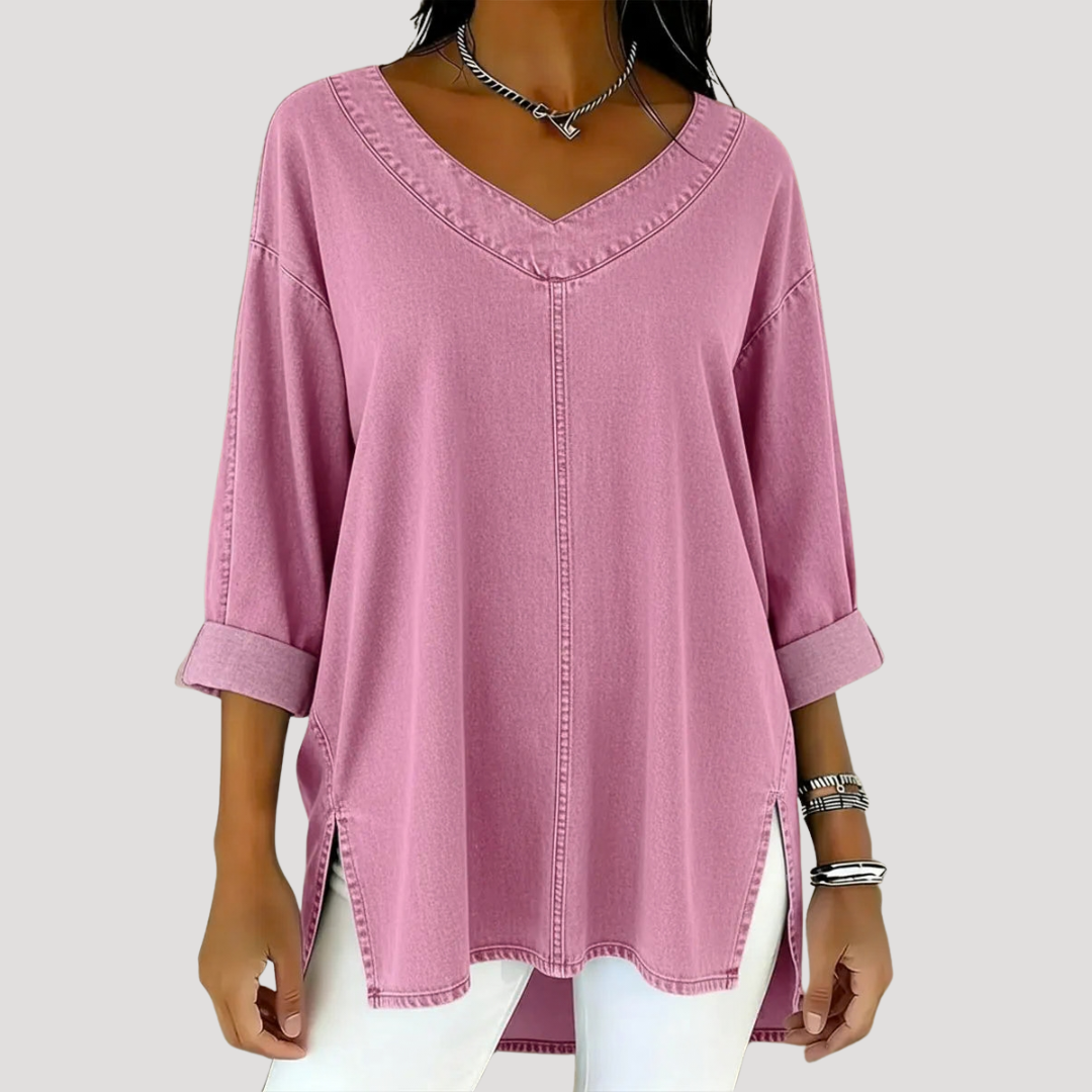 Magnolia Women's V-Neck Relaxed Tunic Top