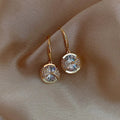 Gold-Tone Round Sparkle Drop Earrings