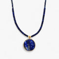 Handmade Lapis Lazuli Beaded Necklace in Deep Blue