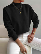 High Neck Knit Jumper with Relaxed Fit for Easy Layering