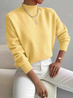High Neck Knit Jumper with Relaxed Fit for Easy Layering