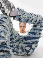 Vintage gewassen jeans met vervaagde afwerking en zachte pasvorm