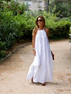 Halter Neck Relaxed Flowing Summer Maxi Dress