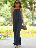 Halter Neck Relaxed Flowing Summer Maxi Dress