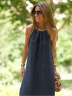 Halter Neck Relaxed Flowing Summer Maxi Dress