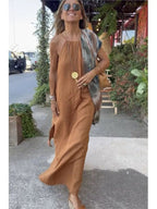 Halter Neck Relaxed Flowing Summer Maxi Dress