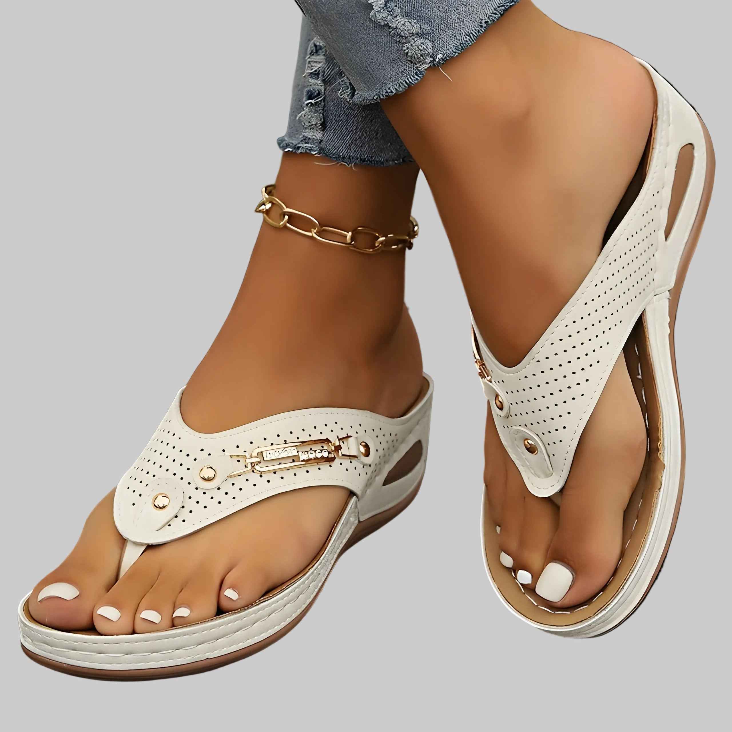 Adjustable Strap Sandals with Contoured Footbed Support