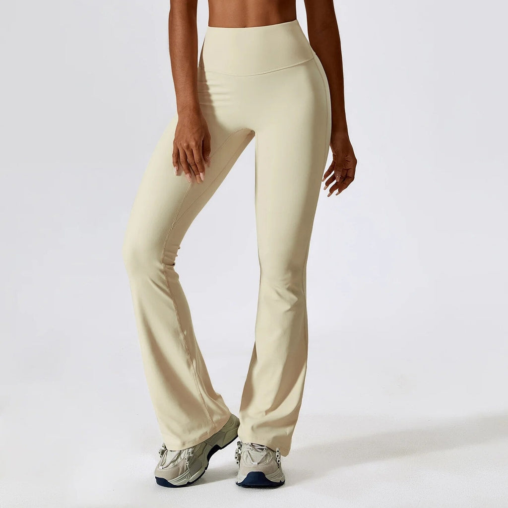 Broek met hoge taille van stretchstof en gladde lijn
