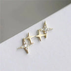 Star Stud Earrings with Zirconia