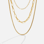 Triple-Layer Gold-Tone Chain Necklace