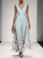 Floral Print Polished Relaxed Maxi Dress