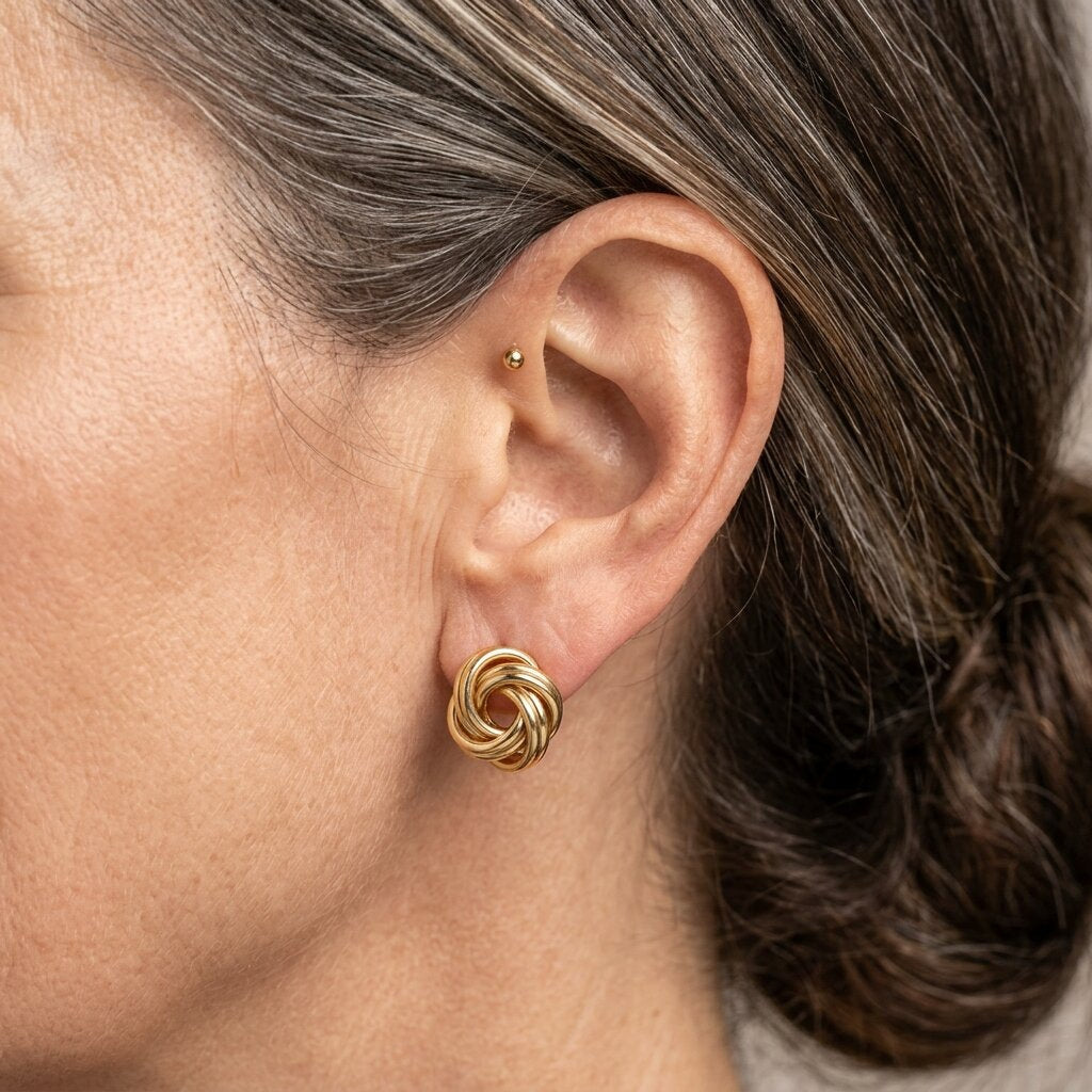 Vintage Boho Knotted Double Hoop Earrings