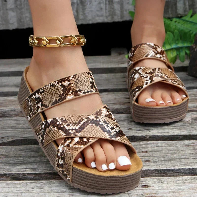 Braided Platform Slide Sandals