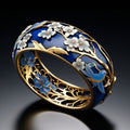Bloemen-droomring met email