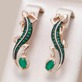 Bright Green Lizard Earrings
