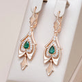 Green Crystal Tribal Earrings
