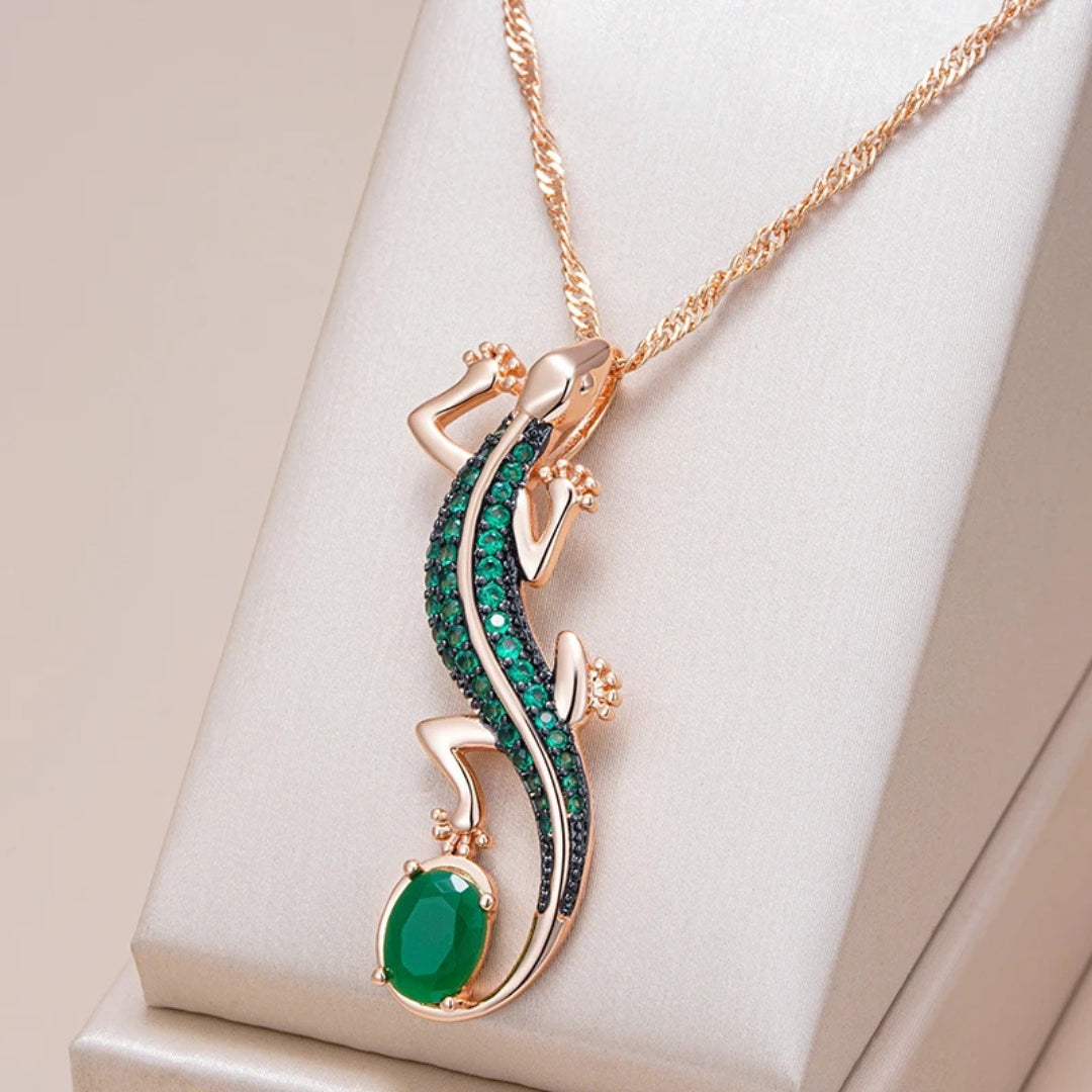 Green Lizard Necklace