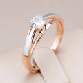 Two-Tone Crystal Ring