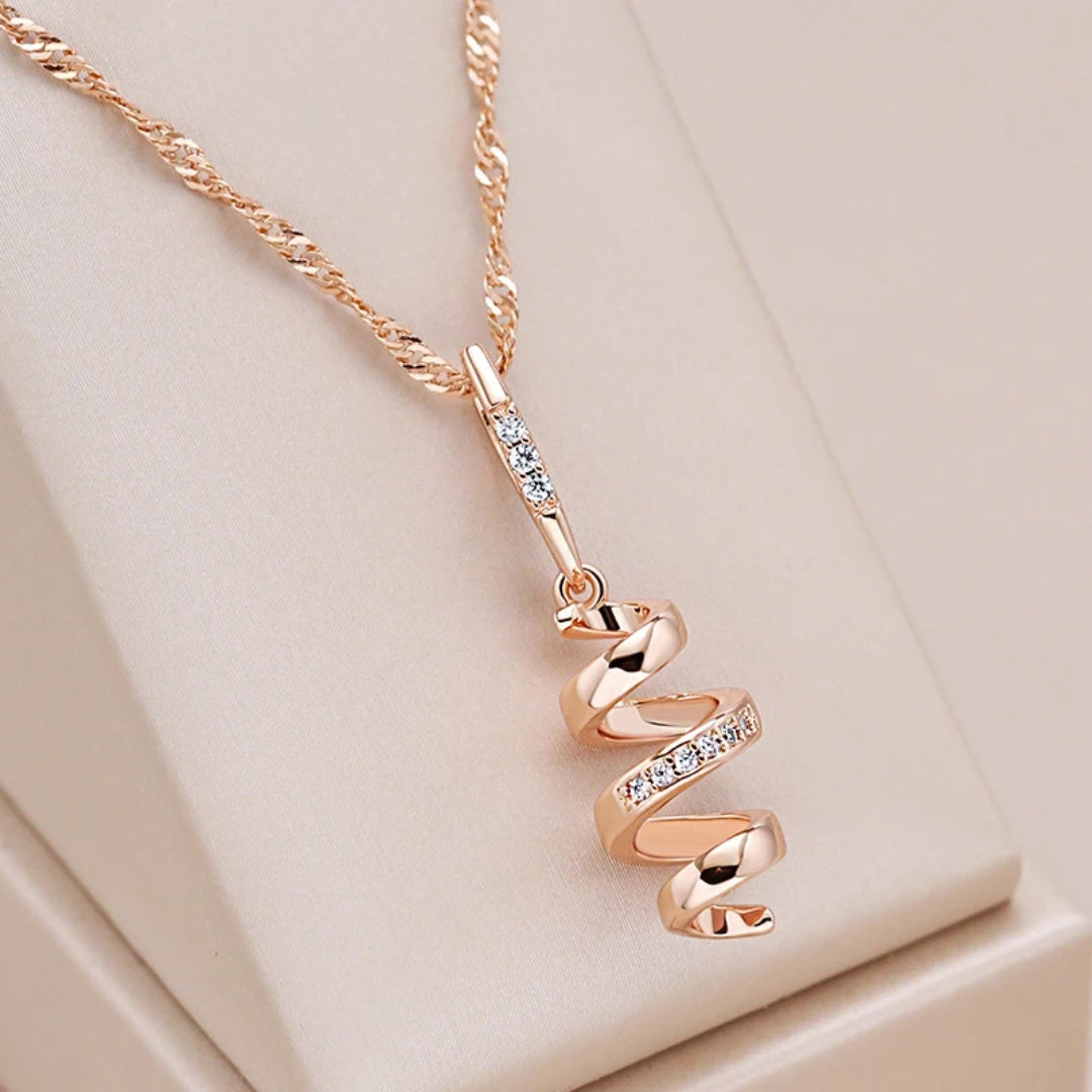 Gold-Tone Spiral Necklace